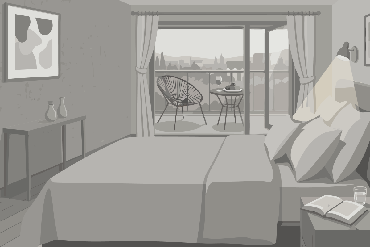 Studio mit Balkon
